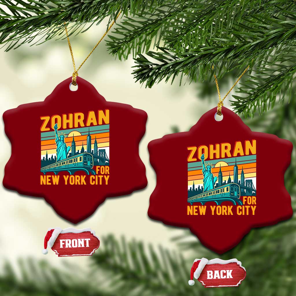 Zohran Mamdani NYC Mayor Ceramic Ornament - Wonder Print Shop