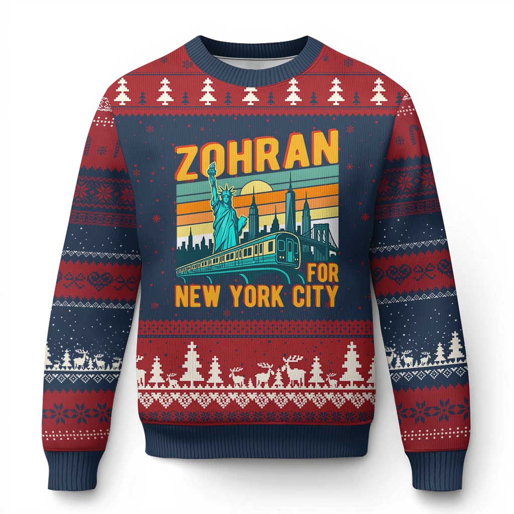 Zohran Mamdani NYC Mayor Ugly Christmas Sweater - Wonder Print Shop