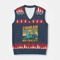 Zohran Mamdani NYC Mayor V-Neck Knit Sweater Vest - Wonder Print Shop