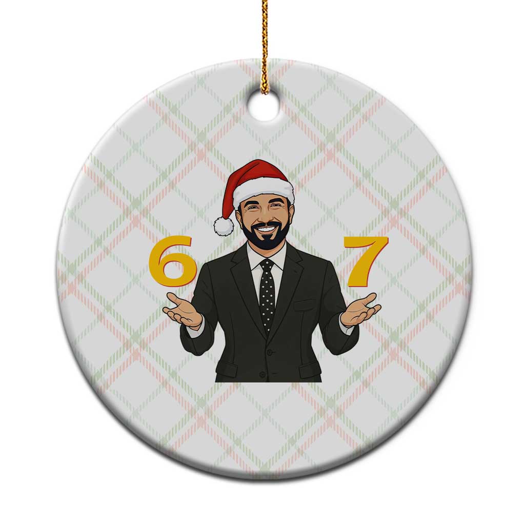 67 Six Seven Zohran Mamdani Christmas Ceramic Ornament - Wonder Print Shop