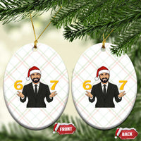 67 Six Seven Zohran Mamdani Christmas Ceramic Ornament - Wonder Print Shop