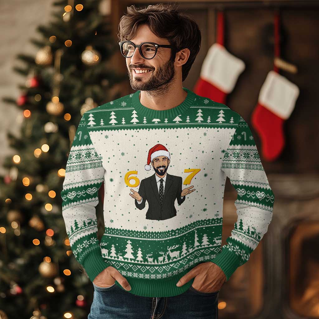 67 Six Seven Zohran Mamdani Xmas Ugly Christmas Sweater - Wonder Print Shop