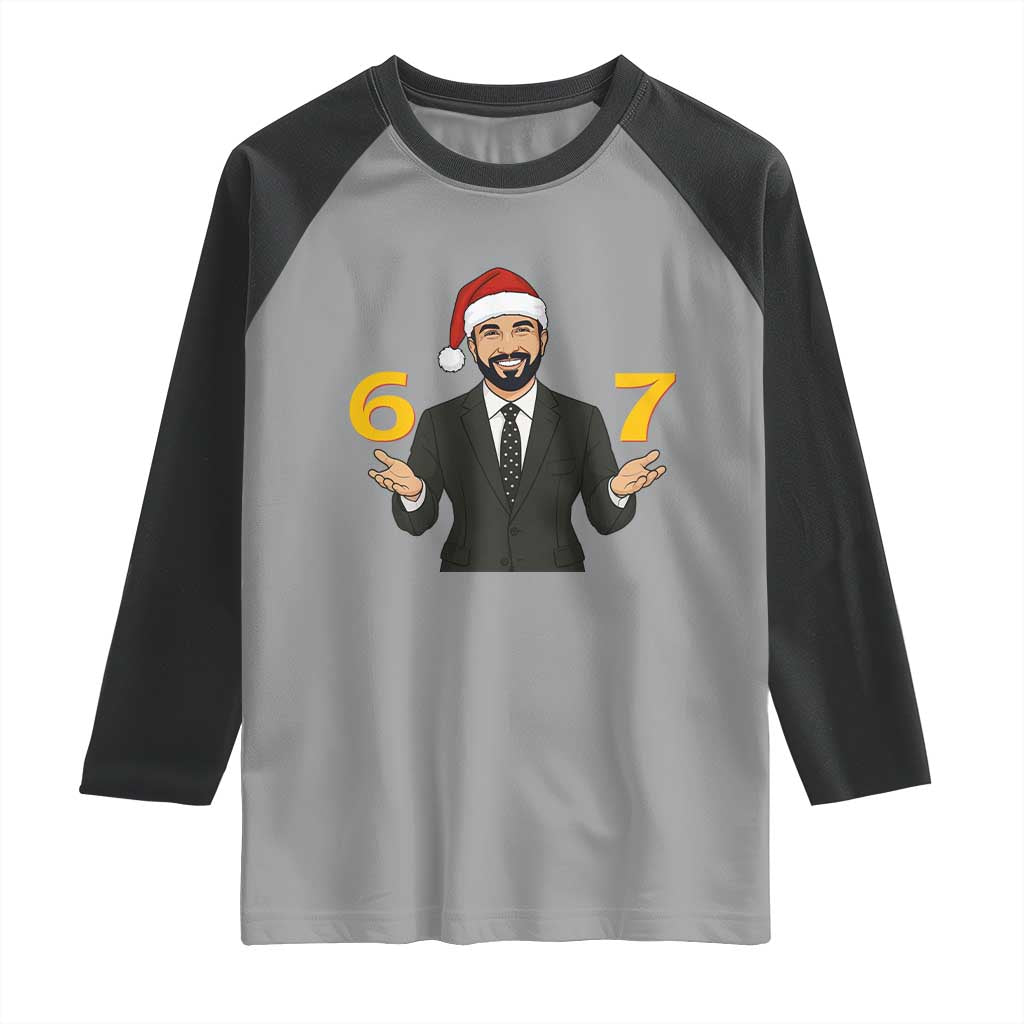 67 Six Seven Zohran Mamdani Christmas Raglan Shirt - Wonder Print Shop