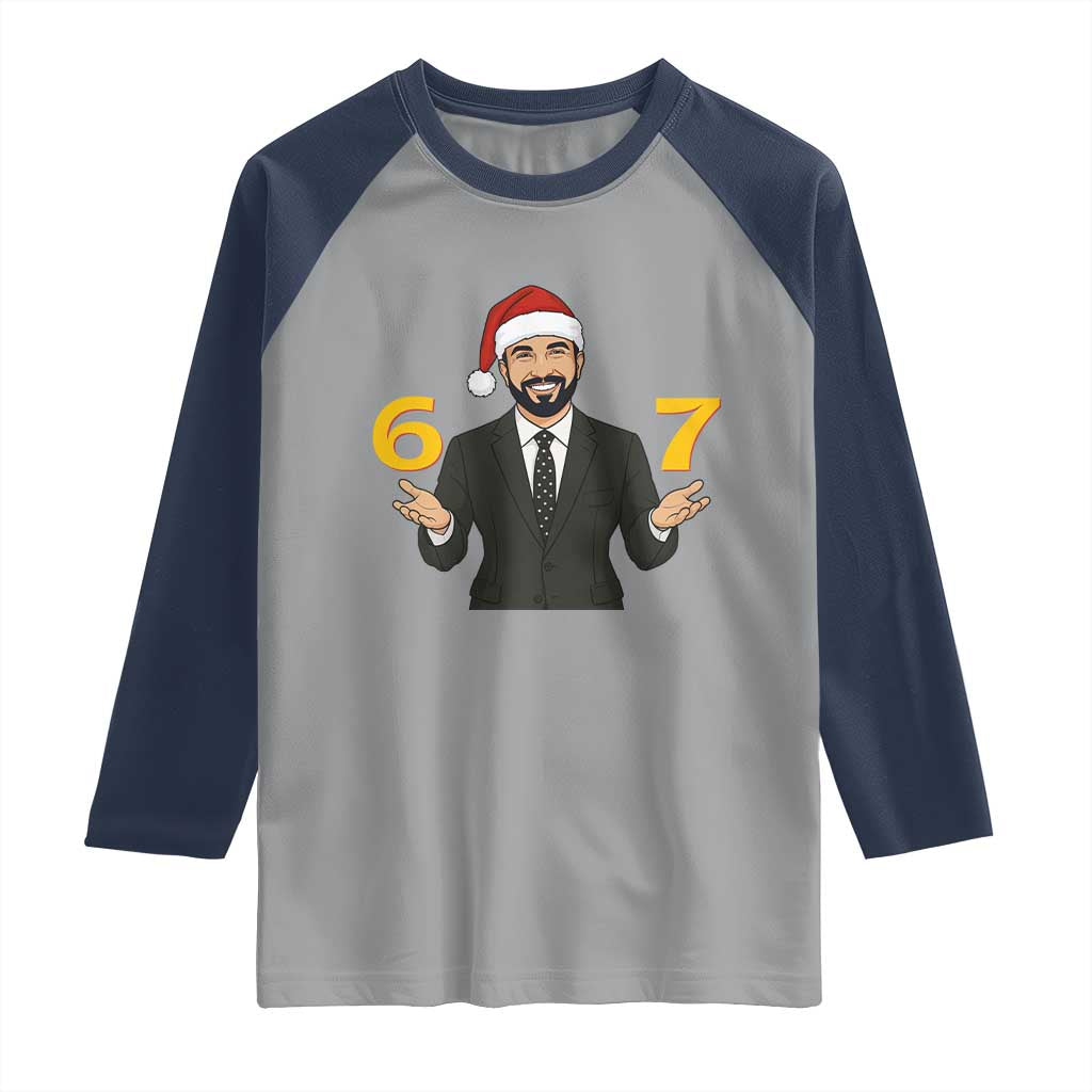 67 Six Seven Zohran Mamdani Christmas Raglan Shirt - Wonder Print Shop