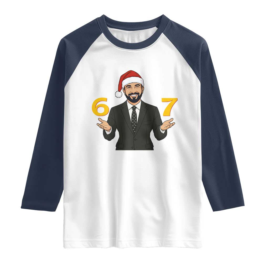 67 Six Seven Zohran Mamdani Christmas Raglan Shirt - Wonder Print Shop