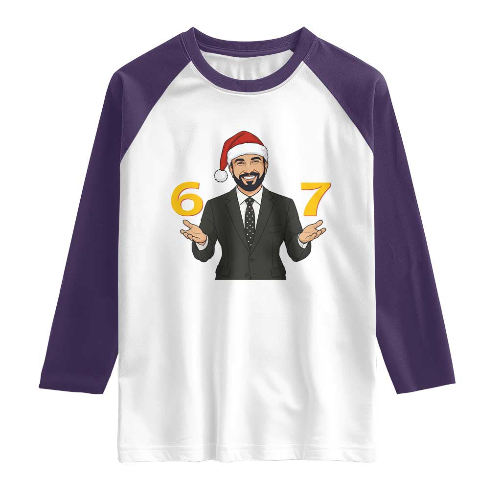 67 Six Seven Zohran Mamdani Christmas Raglan Shirt - Wonder Print Shop