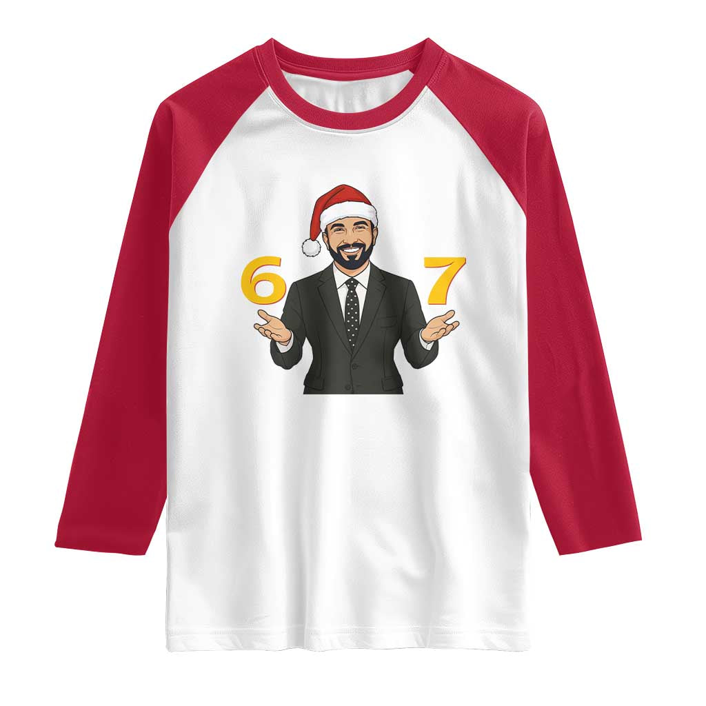 67 Six Seven Zohran Mamdani Christmas Raglan Shirt - Wonder Print Shop