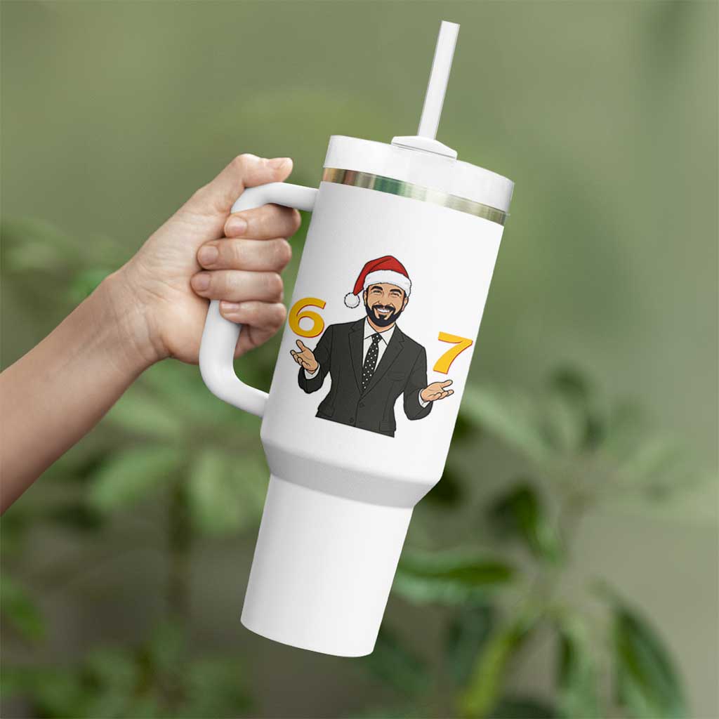 67 Six Seven Zohran Mamdani Christmas Tumbler With Handle - Wonder Print Shop