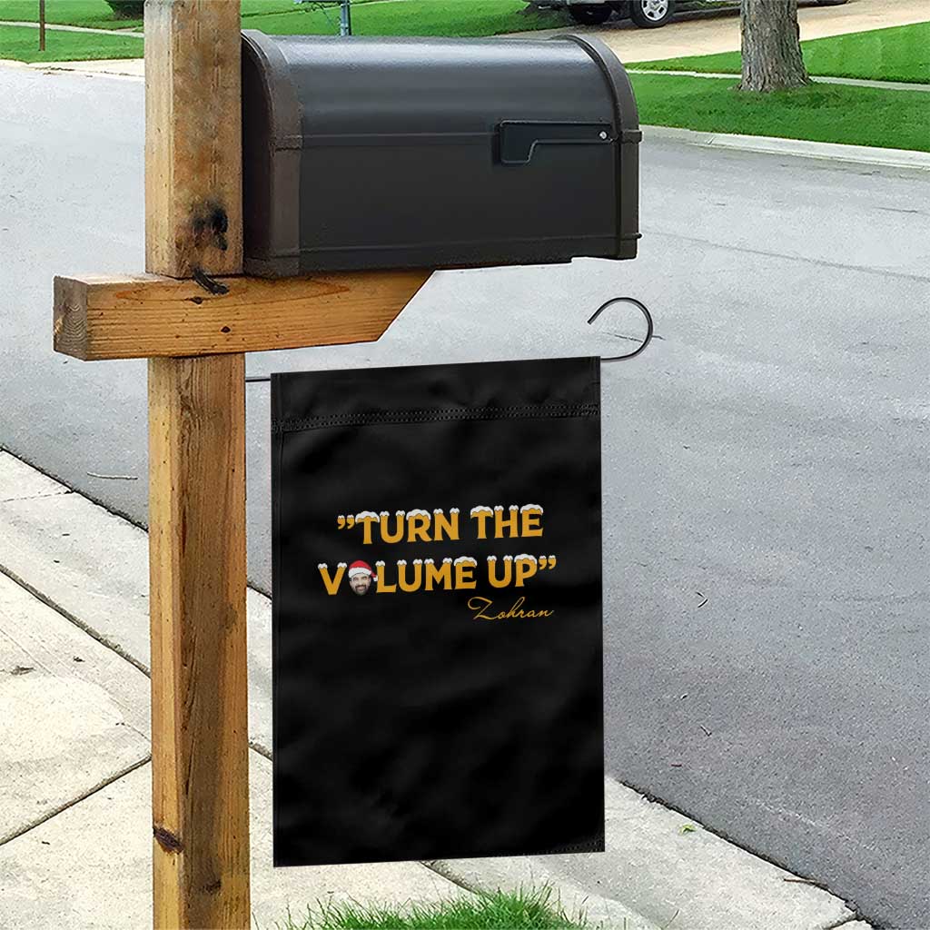 Turn The Volume Up Garden Flag Zohran Mamdani Christmas - Wonder Print Shop