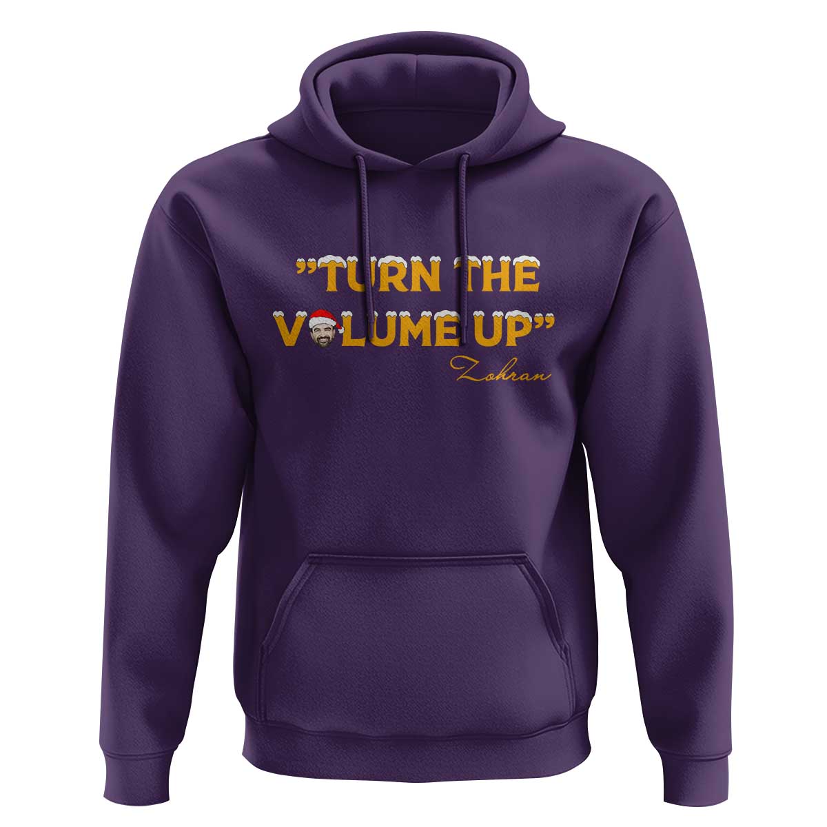 Turn The Volume Up Hoodie Zohran Mamdani Christmas - Wonder Print Shop