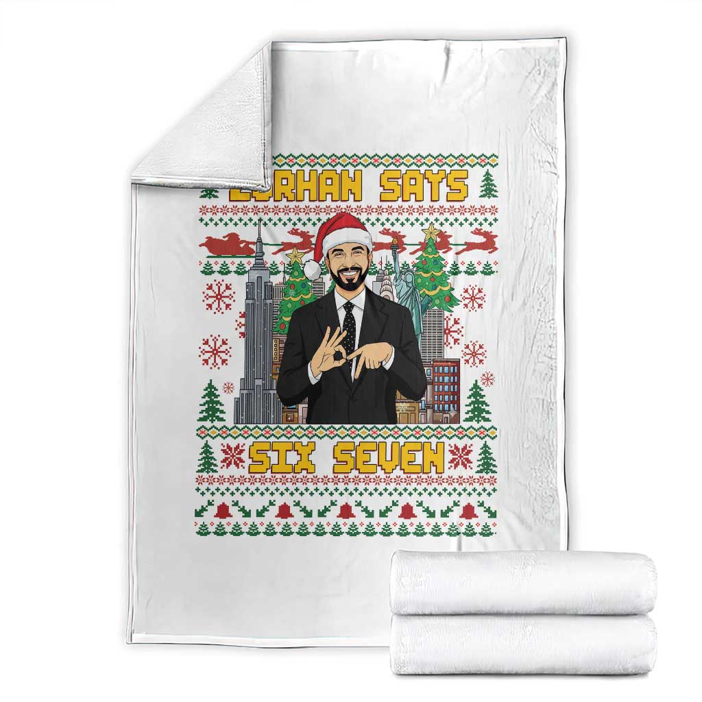 67 Six Seven Zohran Mamdani Christmas Throw Blanket Progressive Democrats - Wonder Print Shop