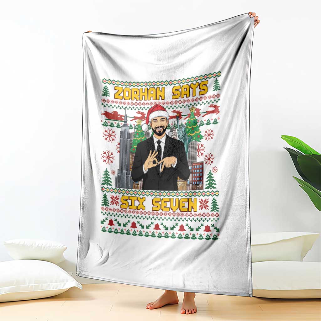 67 Six Seven Zohran Mamdani Christmas Throw Blanket Progressive Democrats - Wonder Print Shop