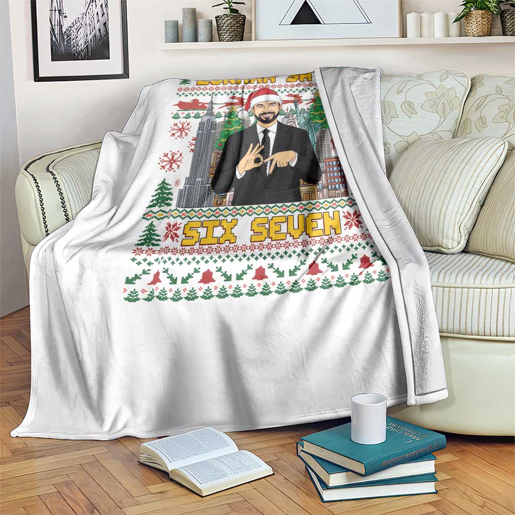 67 Six Seven Zohran Mamdani Christmas Throw Blanket Progressive Democrats - Wonder Print Shop