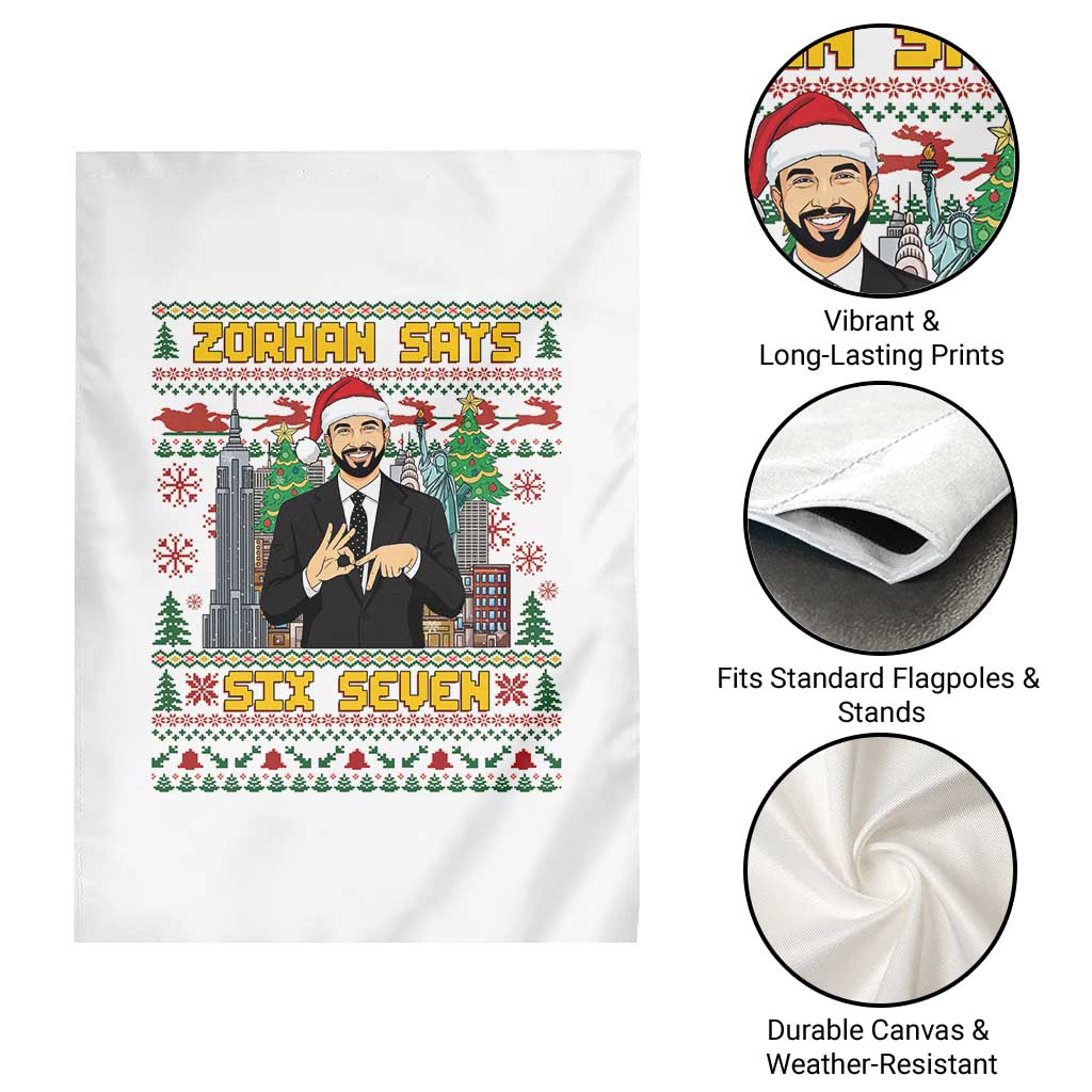 67 Six Seven Zohran Mamdani Christmas Garden Flag Progressive Democrats - Wonder Print Shop