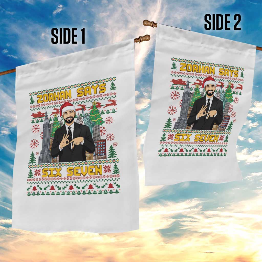 67 Six Seven Zohran Mamdani Christmas Garden Flag Progressive Democrats - Wonder Print Shop