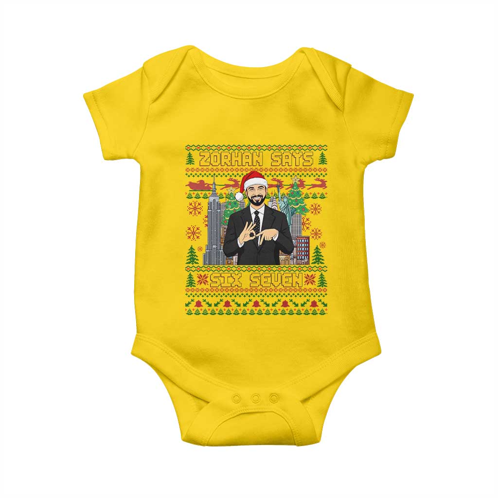 67 Six Seven Zohran Mamdani Christmas Baby Onesie Progressive Democrats - Wonder Print Shop