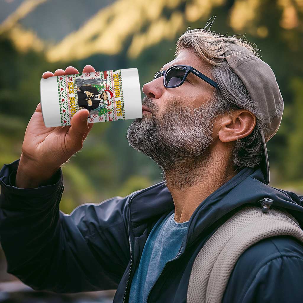 67 Six Seven Zohran Mamdani Christmas 4 in 1 Can Cooler Tumbler Progressive Democrats - Wonder Print Shop