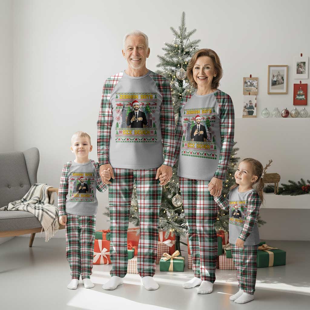 67 Six Seven Zohran Mamdani Christmas Plaid Pajama Set Progressive Democrats - Wonder Print Shop