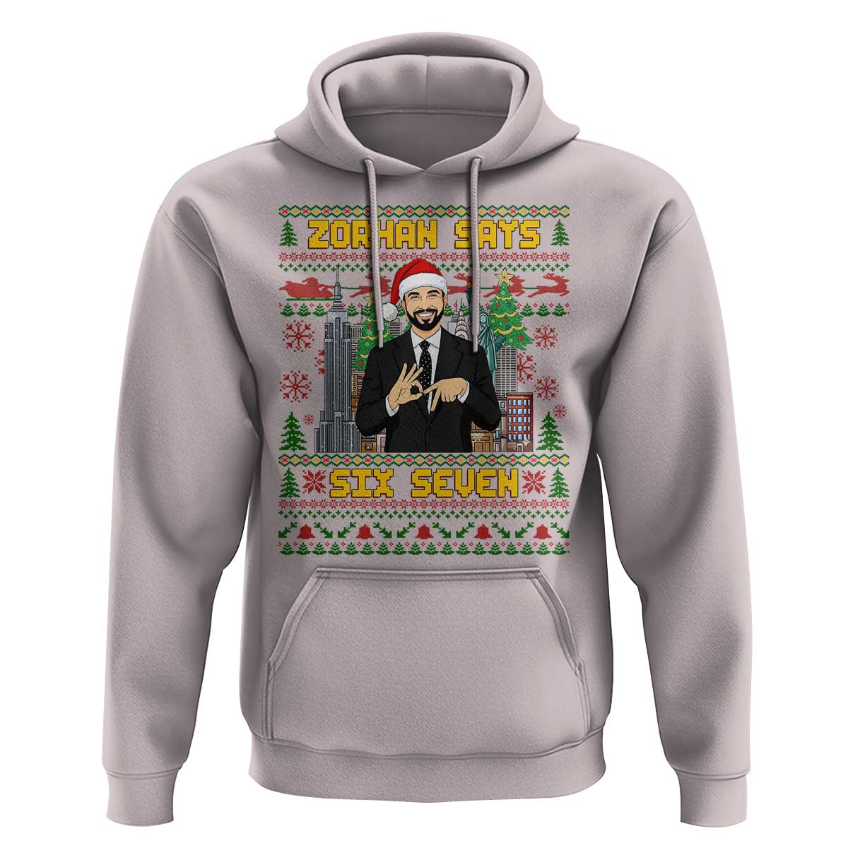 67 Six Seven Zohran Mamdani Christmas Hoodie Progressive Democrats - Wonder Print Shop
