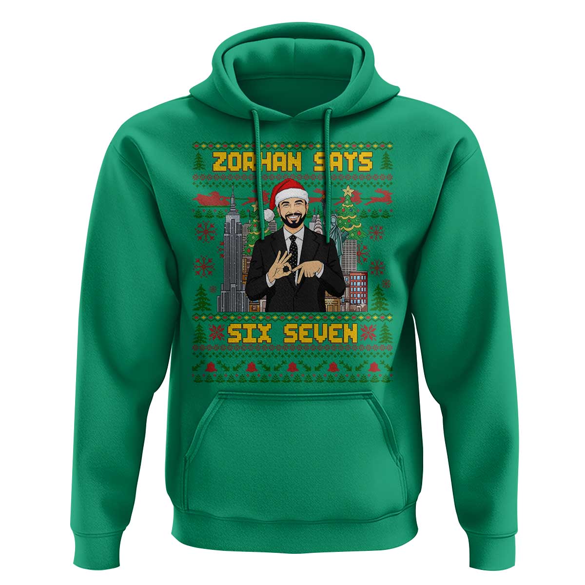 67 Six Seven Zohran Mamdani Christmas Hoodie Progressive Democrats - Wonder Print Shop