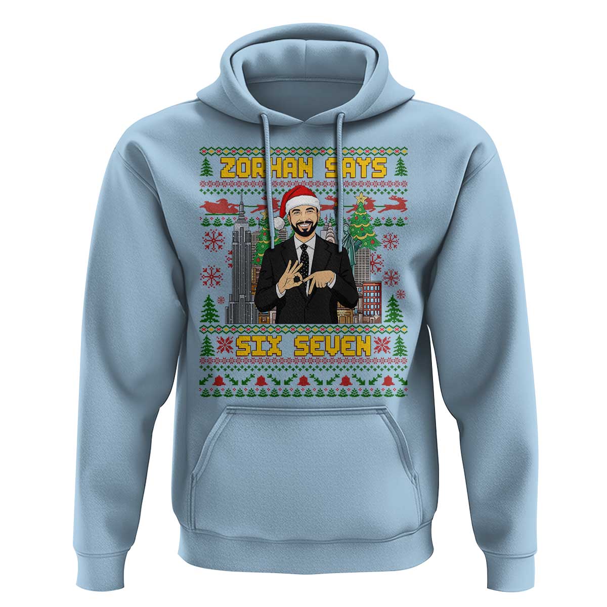 67 Six Seven Zohran Mamdani Christmas Hoodie Progressive Democrats - Wonder Print Shop