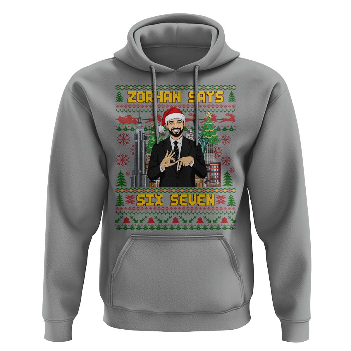 67 Six Seven Zohran Mamdani Christmas Hoodie Progressive Democrats - Wonder Print Shop