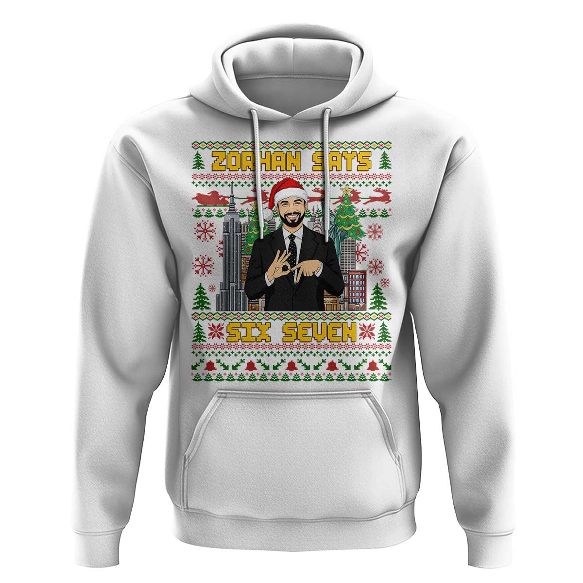 67 Six Seven Zohran Mamdani Christmas Hoodie Progressive Democrats - Wonder Print Shop