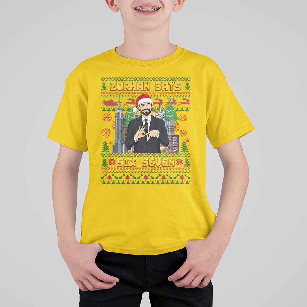 67 Six Seven Zohran Mamdani Christmas T Shirt For Kid Progressive Democrats - Wonder Print Shop