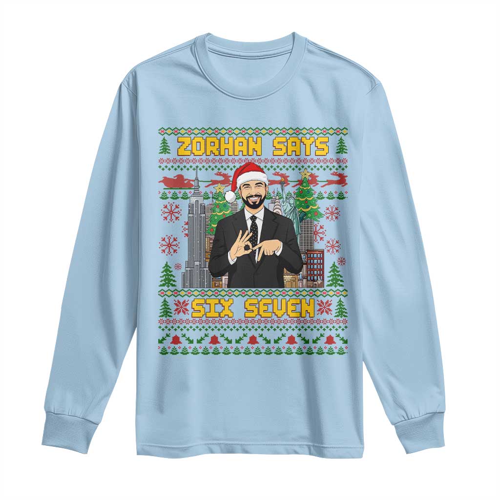 67 Six Seven Zohran Mamdani Christmas Long Sleeve Shirt Progressive Democrats - Wonder Print Shop