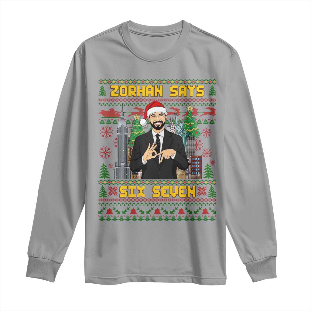 67 Six Seven Zohran Mamdani Christmas Long Sleeve Shirt Progressive Democrats - Wonder Print Shop
