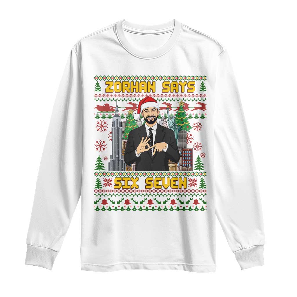 67 Six Seven Zohran Mamdani Christmas Long Sleeve Shirt Progressive Democrats - Wonder Print Shop