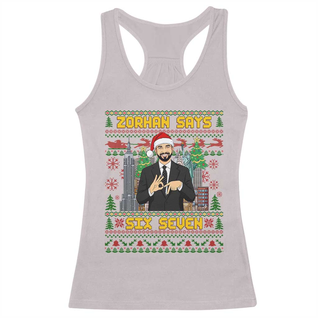 67 Six Seven Zohran Mamdani Christmas Racerback Tank Top Progressive Democrats - Wonder Print Shop