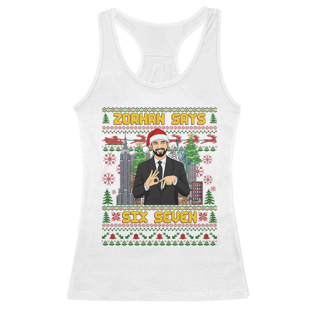 67 Six Seven Zohran Mamdani Christmas Racerback Tank Top Progressive Democrats - Wonder Print Shop