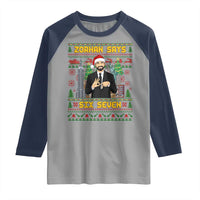 67 Six Seven Zohran Mamdani Christmas Raglan Shirt Progressive Democrats - Wonder Print Shop