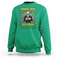 67 Six Seven Zohran Mamdani Christmas Sweatshirt Progressive Democrats - Wonder Print Shop
