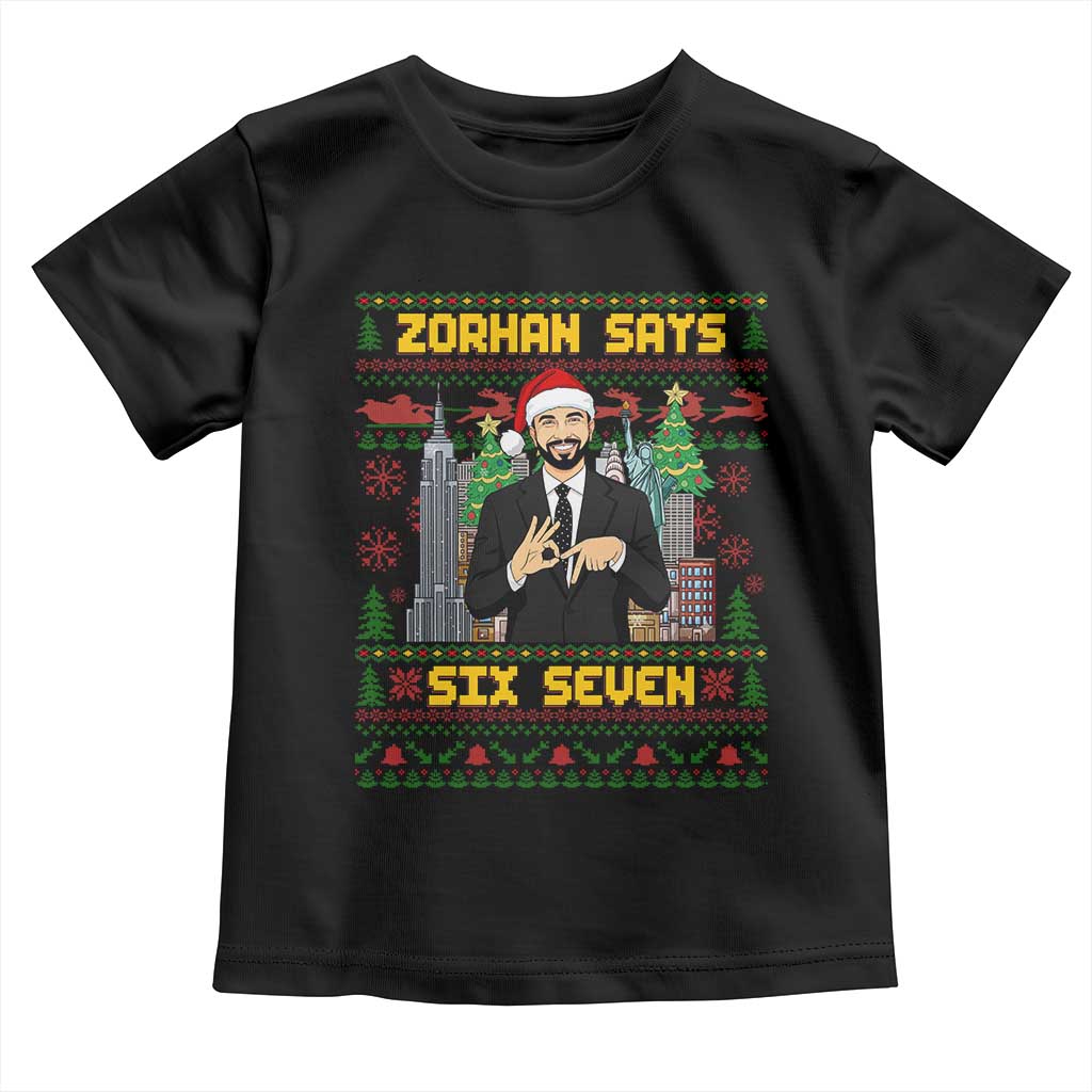 67 Six Seven Zohran Mamdani Christmas Toddler T Shirt Progressive Democrats - Wonder Print Shop