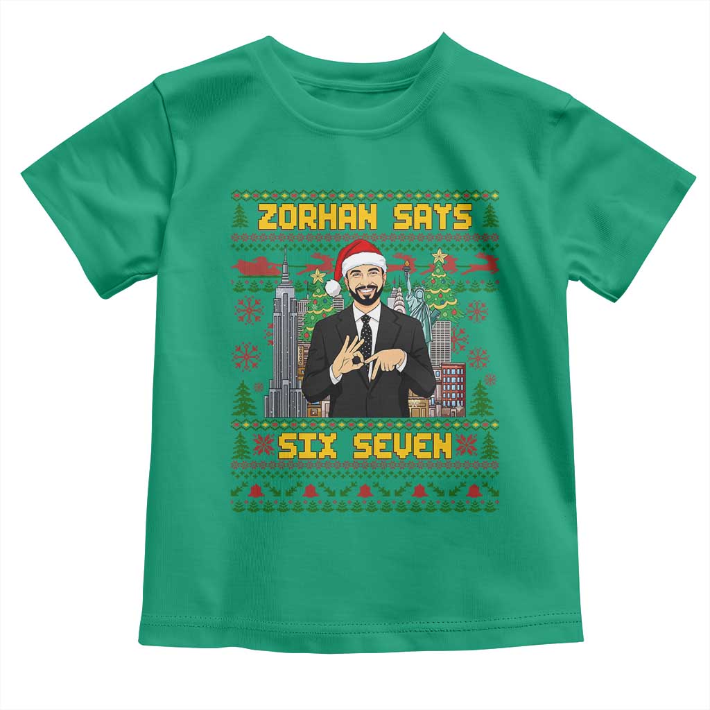 67 Six Seven Zohran Mamdani Christmas Toddler T Shirt Progressive Democrats - Wonder Print Shop