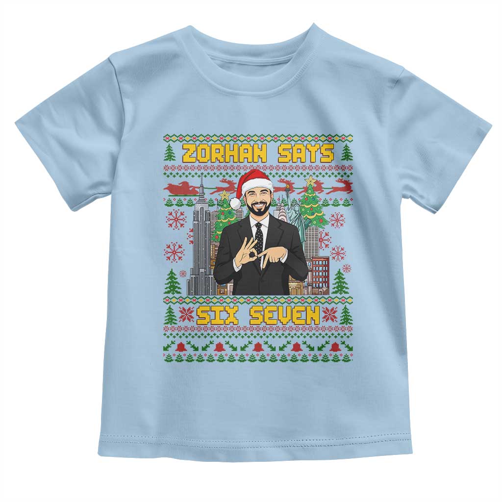 67 Six Seven Zohran Mamdani Christmas Toddler T Shirt Progressive Democrats - Wonder Print Shop