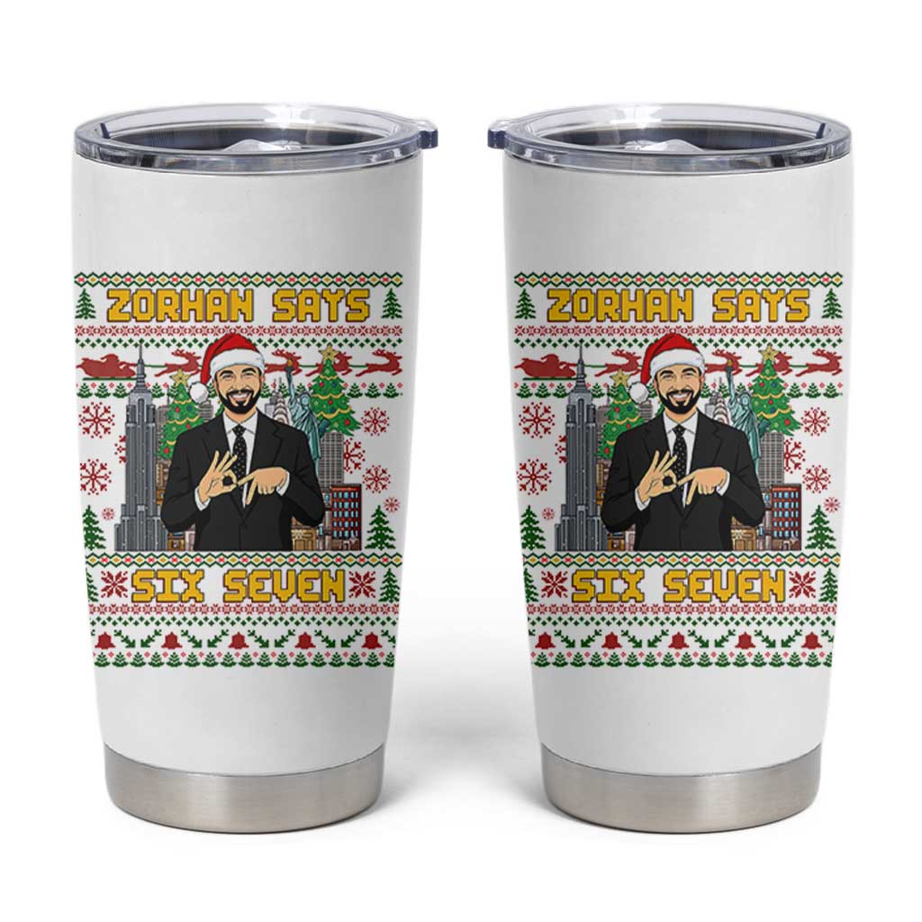 67 Six Seven Zohran Mamdani Christmas Tumbler Cup Progressive Democrats - Wonder Print Shop