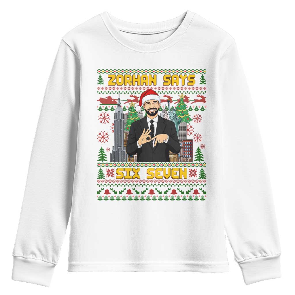 67 Six Seven Zohran Mamdani Christmas Youth Sweatshirt Progressive Democrats - Wonder Print Shop