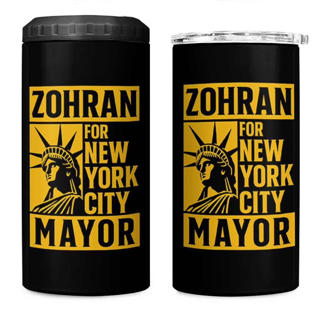 Zohran Mamdani NYC Mayor 4 in 1 Can Cooler Tumbler Funny Cool Trendy Progressive - Wonder Print Shop