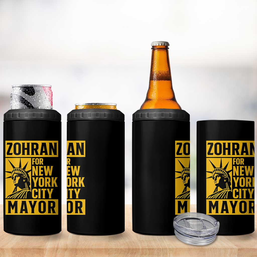Zohran Mamdani NYC Mayor 4 in 1 Can Cooler Tumbler Funny Cool Trendy Progressive - Wonder Print Shop
