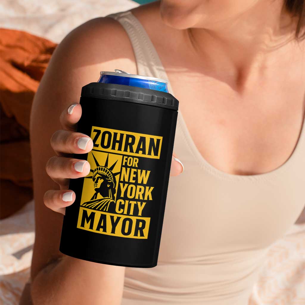 Zohran Mamdani NYC Mayor 4 in 1 Can Cooler Tumbler Funny Cool Trendy Progressive - Wonder Print Shop