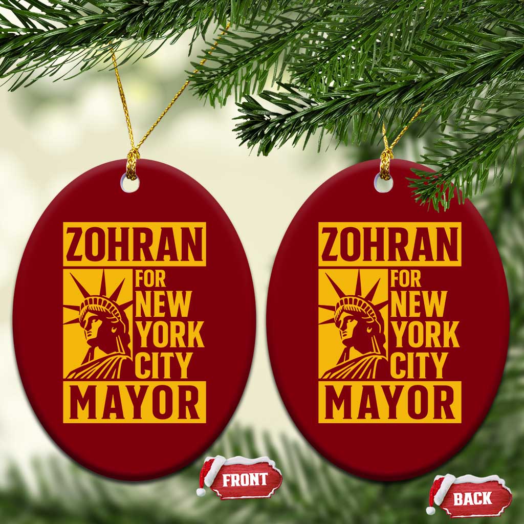 Zohran Mamdani NYC Mayor Ceramic Ornament Funny Cool Trendy Progressive - Wonder Print Shop