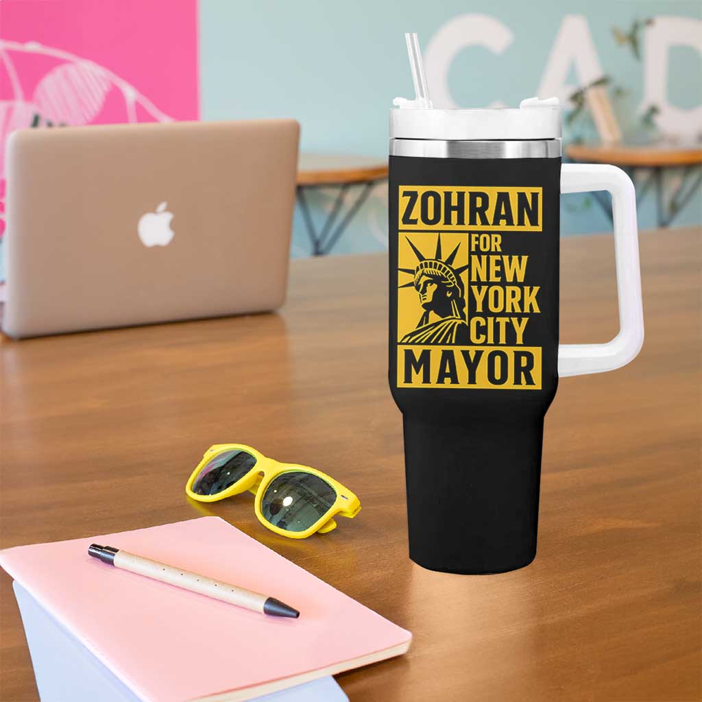 Zohran Mamdani NYC Mayor Tumbler With Handle Funny Cool Trendy Progressive - Wonder Print Shop