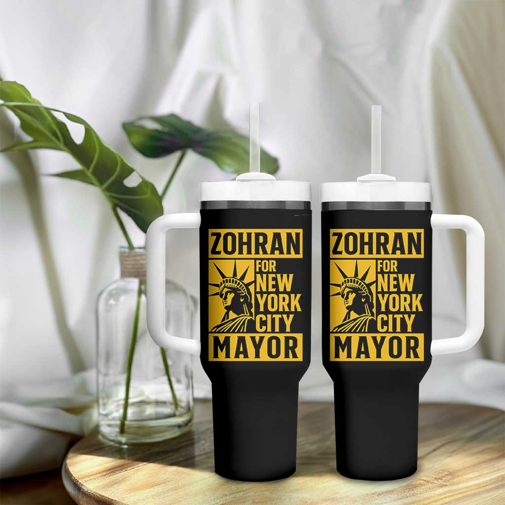 Zohran Mamdani NYC Mayor Tumbler With Handle Funny Cool Trendy Progressive - Wonder Print Shop