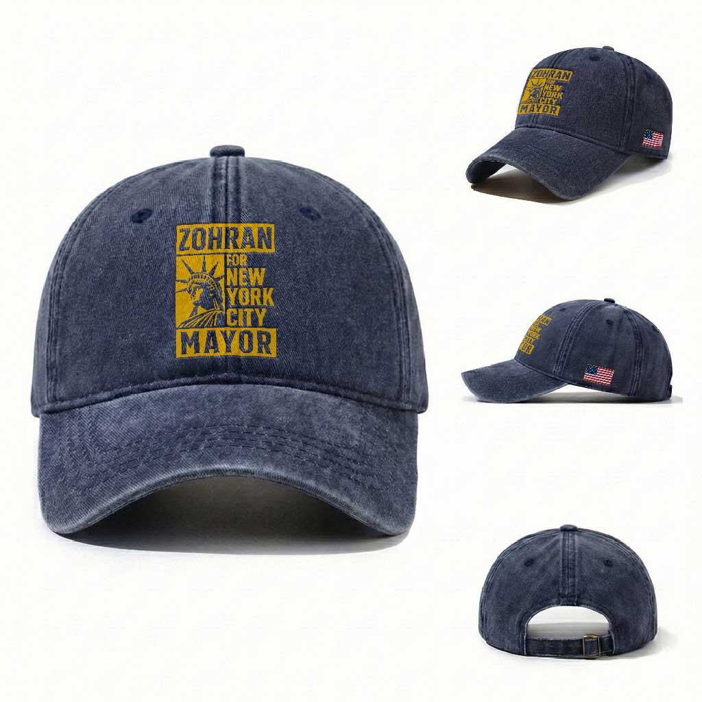 Zohran Mamdani NYC Mayor Washed Cotton Baseball Cap Funny Cool Trendy Progressive