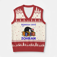 Bodega Cats of New York V-Neck Knit Sweater Vest Funny Cat NYC Xmas - Wonder Print Shop