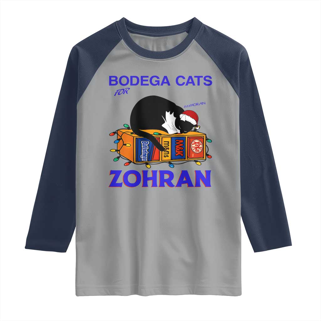Bodega Cats of New York Raglan Shirt Funny Cat NYC Christmas - Wonder Print Shop