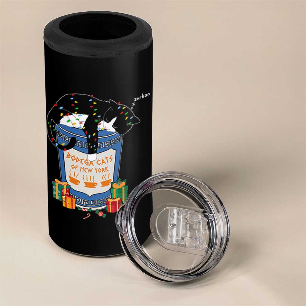 Bodega Cats of New York 4 in 1 Can Cooler Tumbler Funny Democrat Christmas - Wonder Print Shop